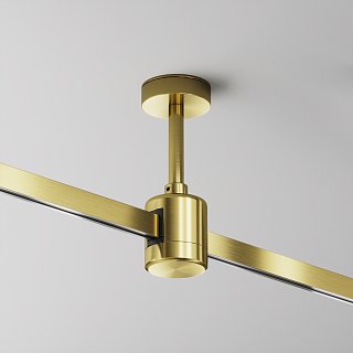 Крепление потолочное Short 78мм с прямым коннектором питания Flarity латунь