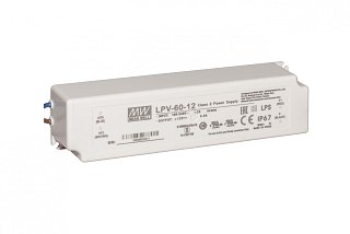 Блок питания Mean Well, герметичный, LPV-60-12, в пластиковом корпусе