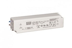 Блок питания Mean Well, герметичный, LPV-60-12, в пластиковом корпусе