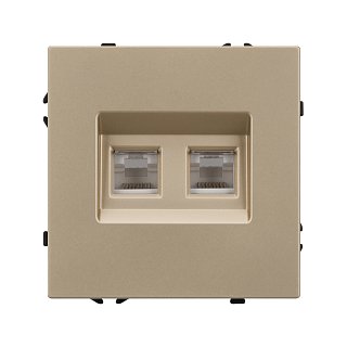 Механизм сдвоенной компьютерной розетки SCT-NOBE-MPC2-SFPL-GD (RJ-45, CAT6) (Arlight, -)