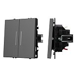 Механизм звонкового выключателя двухклавишный LED SWT-NOBE-MKR2-SFPL-L-GR (230V, 10A) (Arlight, Серый базальт)
