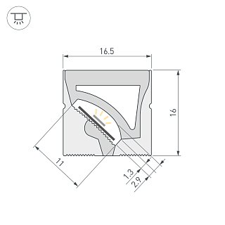 Силиконовый профиль WPH-FLEX-1616-TWIST-S11-5m WHITE (Arlight, Силикон)
