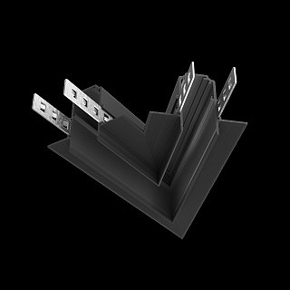 Коннектор угловой 45° Exility встраиваемый под ГКЛ 9,5мм, черный