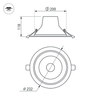 Светильник LTD-LEGEND-R230-35W Day4000 (WH, 50 deg) (Arlight, IP20 Металл, 3 года)