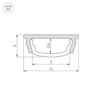 Профиль ARH-BENT-W11-2000 ANOD BLACK (Arlight, Алюминий)