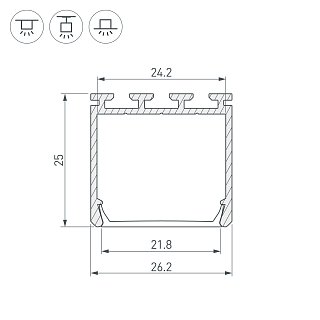 Профиль PLS-LOCK-H25-2000 ANOD Black (Arlight, Алюминий)
