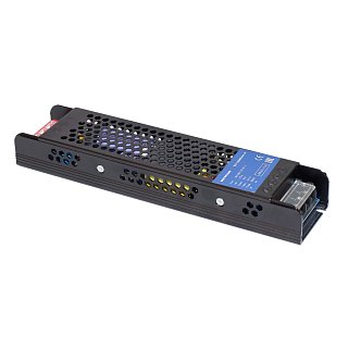 Блок питания интерьерный ELF, 12В, 150Вт, плоский металлический перфорированный корпус (черный)