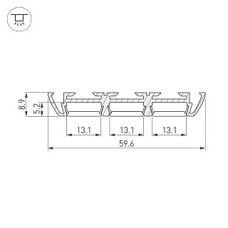 Профиль PHS-3X-2000 ANOD (Arlight, Алюминий)
