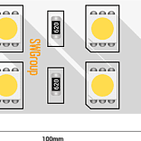 Светодиодная лента 5050, 120 LED/м, 28,8 Вт/м, 24В , IP20, Цвет: Холодный белый, SWG5120-24-28.8-W-M
