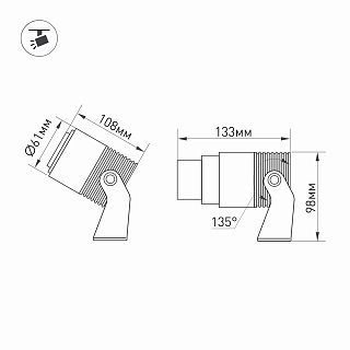 Светильник ALT-RAY-ZOOM-R61-12W Day4000 (DG, 10-60 deg, 230V) (Arlight, IP67 Металл, 3 года)