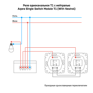 Реле одноканальное (с нейтралью) | Aqara Single switch module T1 (With Neutral)
