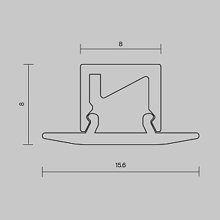 Алюминиевый профиль скрытого монтажа 16x8 (Серебро, 2 м), ALM-0808-S-2M 636021