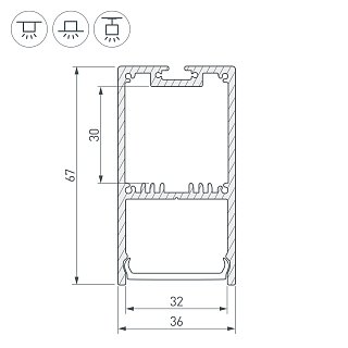 Профиль SL-LINE-3667-2000 ANOD (Arlight, Алюминий)