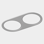 Рамка двойная для серии COMBO 4, круглая, белая, COMBO-4R2-WH