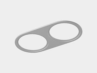 Рамка двойная для серии COMBO 4, круглая, белая, COMBO-4R2-WH