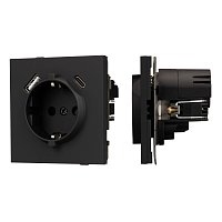 Механизм розетки с USB зарядкой SCT-TENDO-MUAC-SFPL-BK (230V, 16A) (Arlight, -)