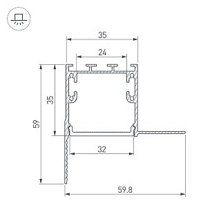 Профиль SL-LINIA32-FANTOM-EDGE-2000 ANOD (Arlight, Алюминий)