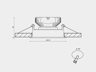 Корпус светильника потолочный встраиваемый  наклонный, COMBO11-WH, Белый, IP20, COMBO11-WH