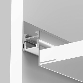 Алюминиевый профиль встраиваемый скрытого монтажа 41x51 (Серебро, 2 м), ALM-4151-S-2M 636013