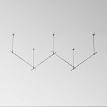 Готовая конструкция прямая 4м двухуровневая на жестких подвесах Long H804 мм без светильников и блока питания, платина