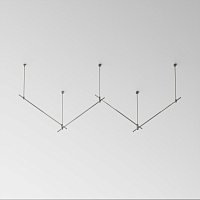 Готовая конструкция прямая 4м двухуровневая на жестких подвесах Long H804 мм без светильников и блока питания, платина