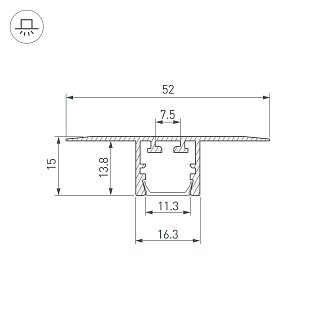 Профиль PDS-T-HIDE-2000 (Arlight, Алюминий)