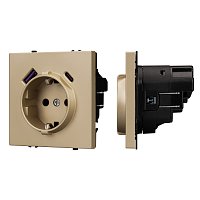 Механизм розетки с USB зарядкой SCT-NOBE-MUAC-SFPL-GD (230V, 16A) (Arlight, -)