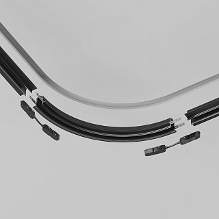 Коннектор радиусный R300 Exility встраиваемый под ГКЛ 9,5 мм, черный