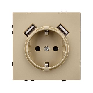 Механизм розетки с USB зарядкой SCT-NOBE-MUAA-SFPL-GD (230V, 16A) (Arlight, -)