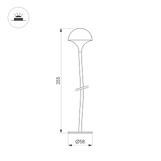 Светильник KT-MUCENA-BOLL-A-H350-1W Warm3000 (WH, 85 deg, 24V) (Arlight, IP65 Металл, 3 года)