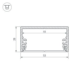 Профиль TOP-LINIA53-H28-2000 ANOD (Arlight, Алюминий)