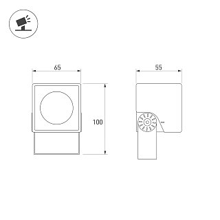 Светильник ALT-BLOCK-S65x65-5W Warm3000 (GR, 36 deg, 230V) (Arlight, IP66 Металл, 3 года)
