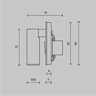 Встраиваемый настенный светильник (бра) Mirax 3000К 3Вт IP 20