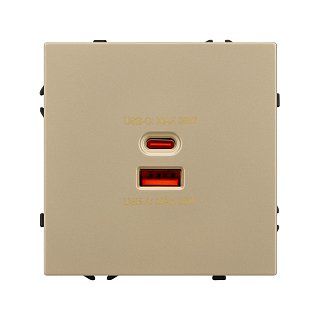 Механизм розетки с быстрой USB зарядкой SCT-NOBE-MUAC-SFPL-FC-GD (65W, QC3) (Arlight, -)