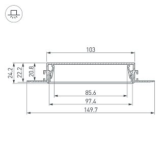 Профиль SL-LINIA97-FANTOM-2000 ANOD (Arlight, Алюминий)