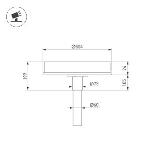 Светильник OXOR-LEIS-BUE-504x504x199-30W Day4000 (BK, 120 deg, 230V) IP66  (Arlight, -)