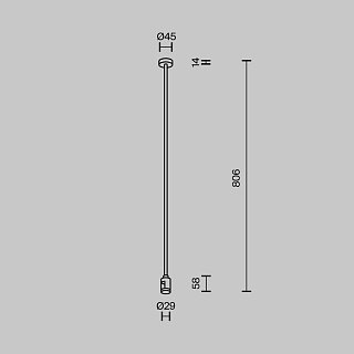 Крепление потолочное Long одинарное 760мм Flarity черный