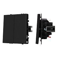 Механизм выключателя двухклавишный непроходной SWT-NOBE-MK02-SFPL-BK (230V, 10A) (Arlight, -)