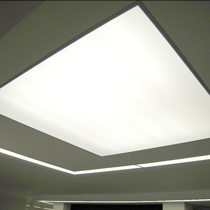 Встроенный в потолок светильник, изготовленный из светодиодной ленты Arlight и светорассеивающего пластика