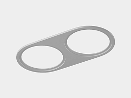 Рамка двойная для серии COMBO 1 круглая, белая, COMBO-1R2-WH