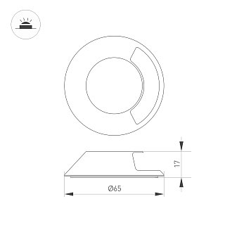 Накладка ART-DECK-CAP-LID1-R65 (SL, STEEL) (Arlight, Металл)