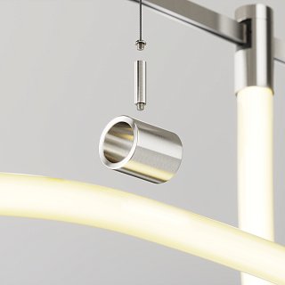 Потолочный коннектор с тросовым подвесом Tau в шинопровод Flarity платина