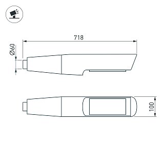 Светильник  OXOR-NOXT-EMP-718x100-75W Day4000 (BK, 120 deg, 230V) IP65 (Arlight, -)
