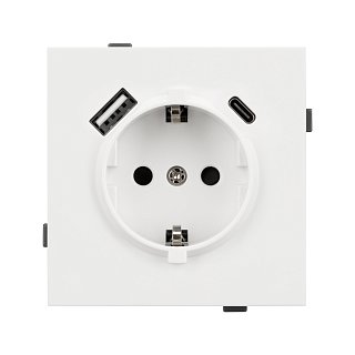 Механизм розетки с USB зарядкой SCT-TENDO-MUAC-SFPL-WH (230V, 16A) (Arlight, -)
