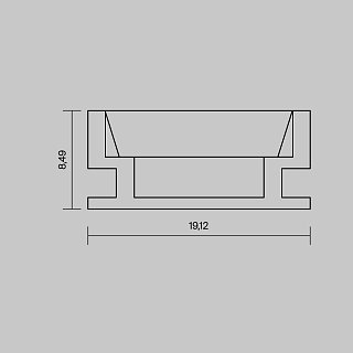 Алюминиевый профиль встраиваемый в пол ALM-1908-S-2M