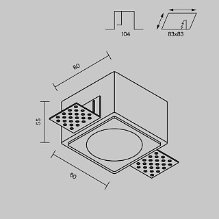Встраиваемый светильник Gyps Modern GU10 10Вт
