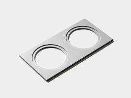 Рамка двойная для MINI COMBO, квадратная, белая алюминиевая, MINI-COMBO-S2-BL