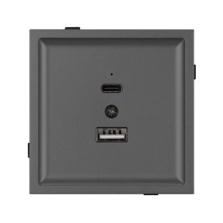 Механизм USB розетки SCT-TENDO-MUAC-SFPL-GR (5V, 3A, QC3) (Arlight, -)