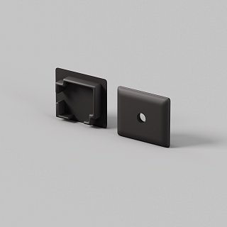 Комплект заглушек (для профиля 16×16) 2 шт., ALM-1616S-B-EC 642030