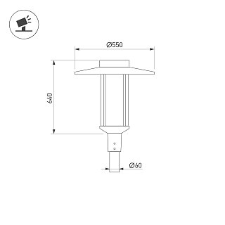 Светильник ALT-MASAR-50W Warm2700 (BK, 130 deg, 230V) (Arlight, IP65 Металл, 5 лет)